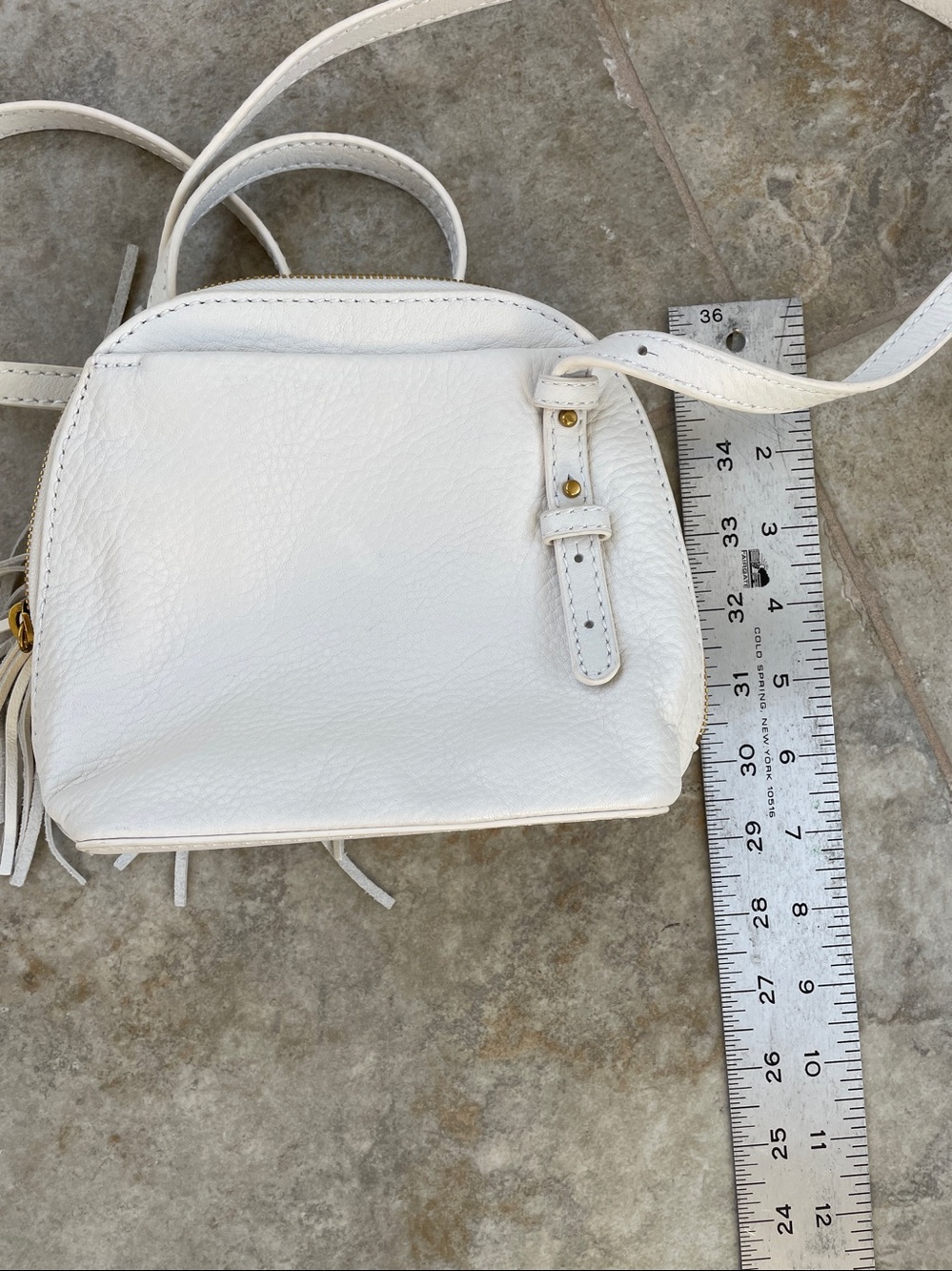 Hobo brand White Leather Crossbody Bag with Fringe Detail - Picture 7 of 7